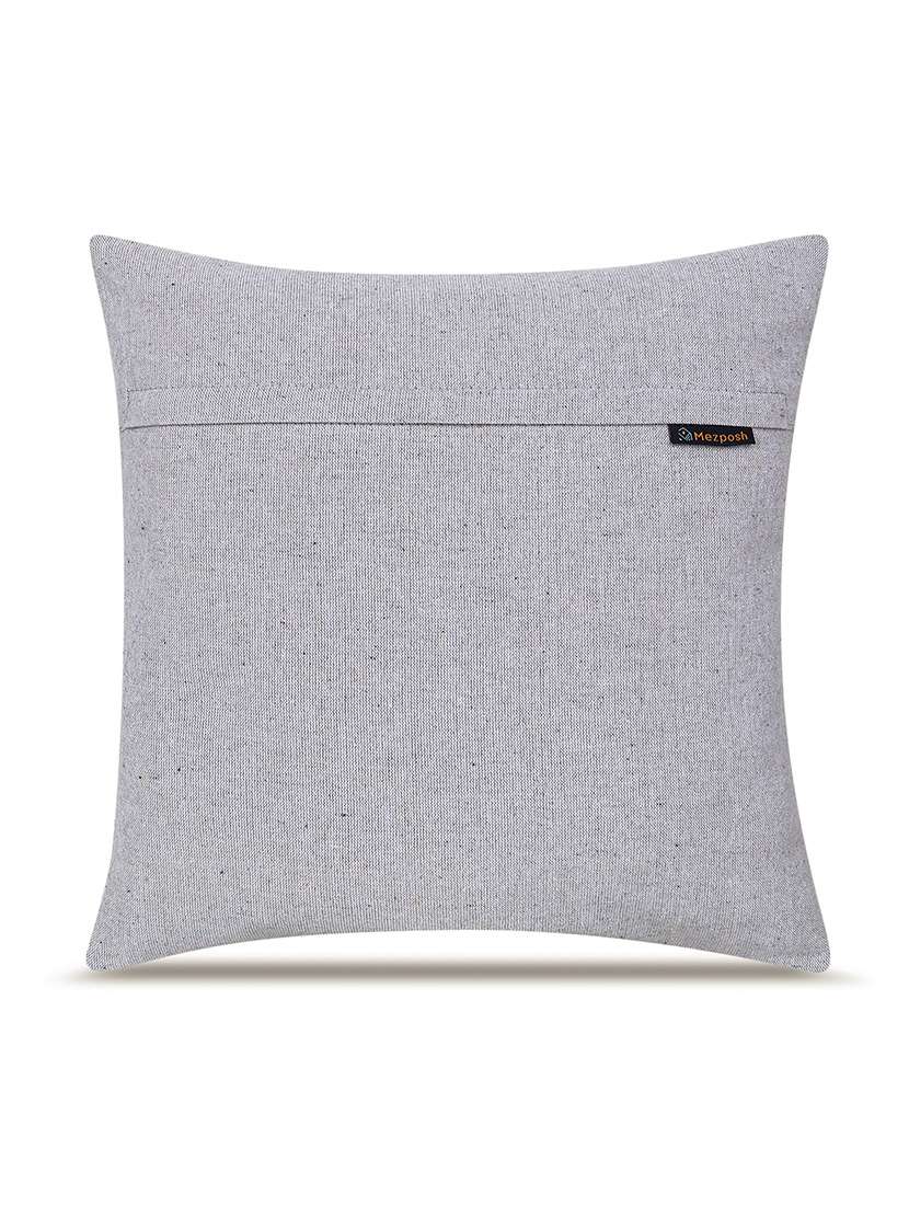 Mezposh Ice Blue Floral Embroidered Cotton Cushion Cover (16"x16") - 22707228 -  Standard Image - 1