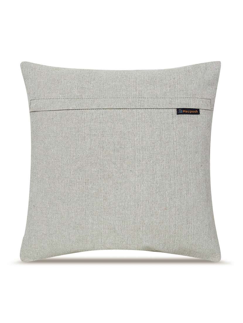 Mezposh Sage Green Botanical Embroidered Cotton Cushion Cover (16"x16") - 22707234 -  Standard Image - 1