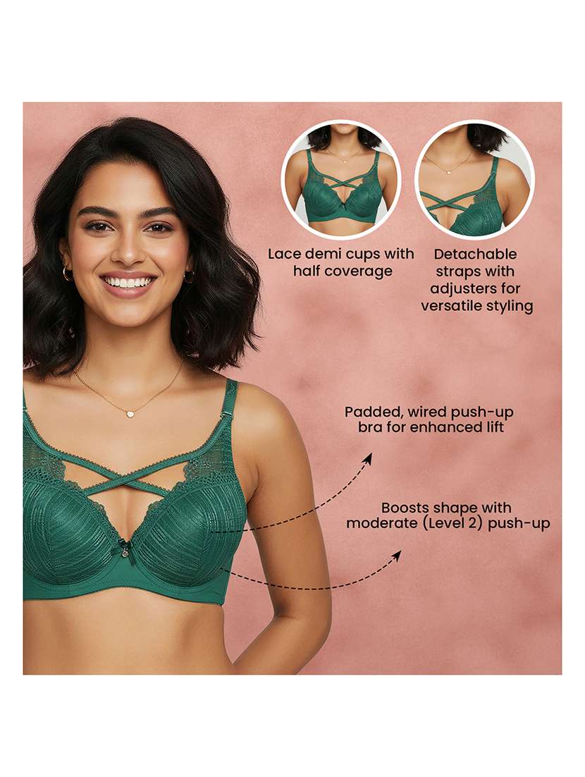 Women Self Design Half Coverage Push Up Bra - 22707257 -  Standard Image - 4