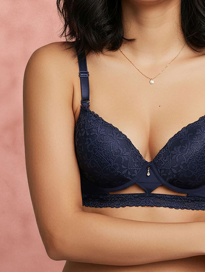 Women Self Design Half Coverage Push Up Bra - 22707260 -  Standard Image - 1