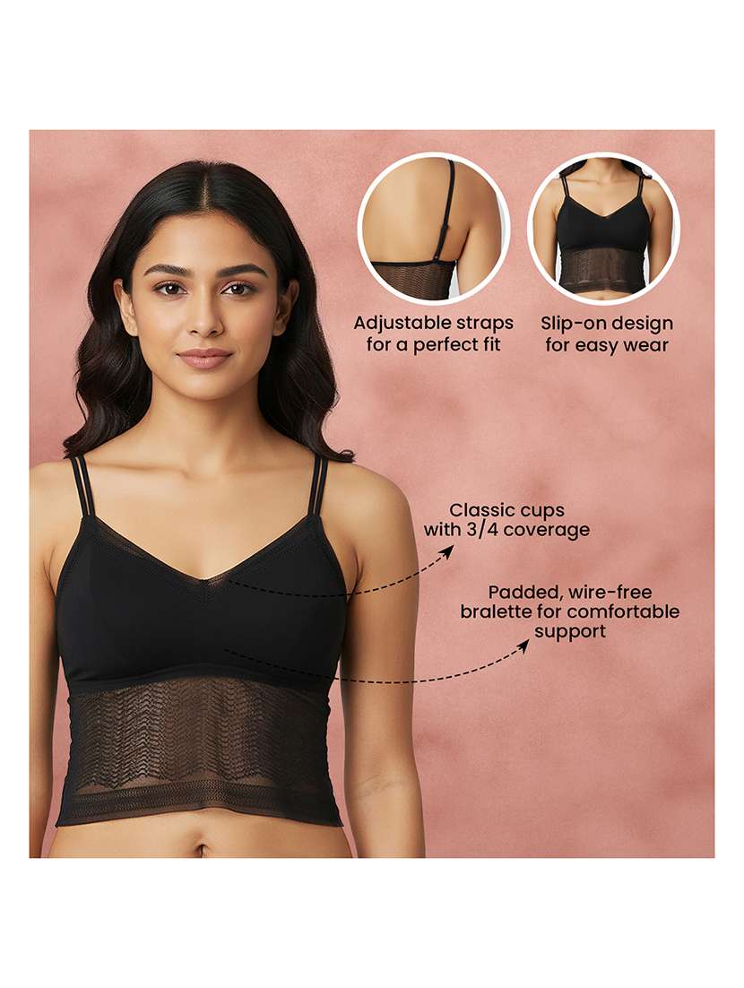 Women Self Design Three Fourth Coverage Bralette - 22707274 -  Standard Image - 4