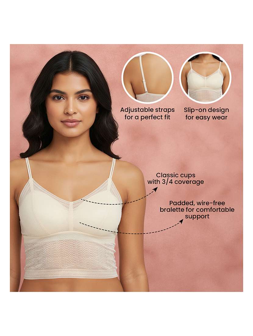Women Self Design Three Fourth Coverage Bralette - 22707275 -  Standard Image - 4