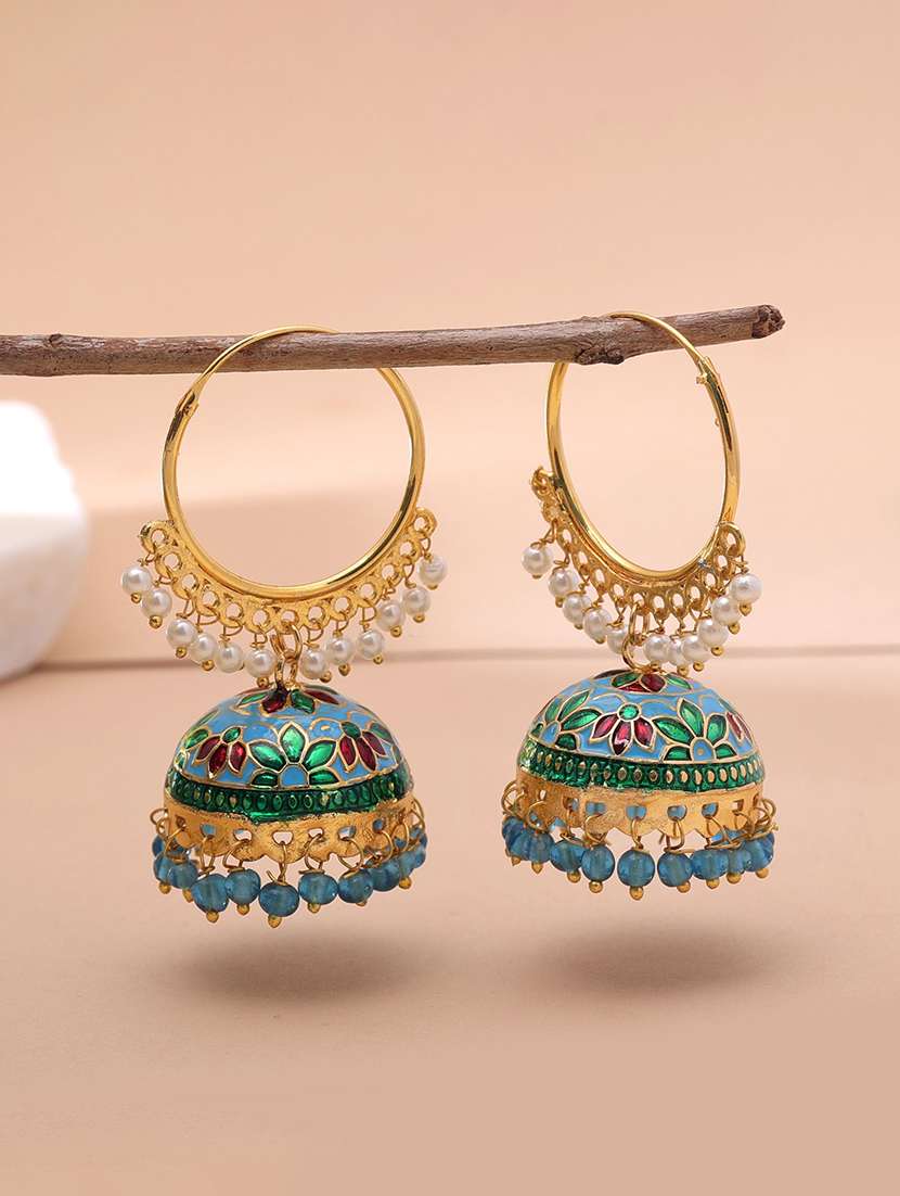 Women Multi Colored Meenakari Jhumka Earrings - 22718680 -  Standard Image - 1