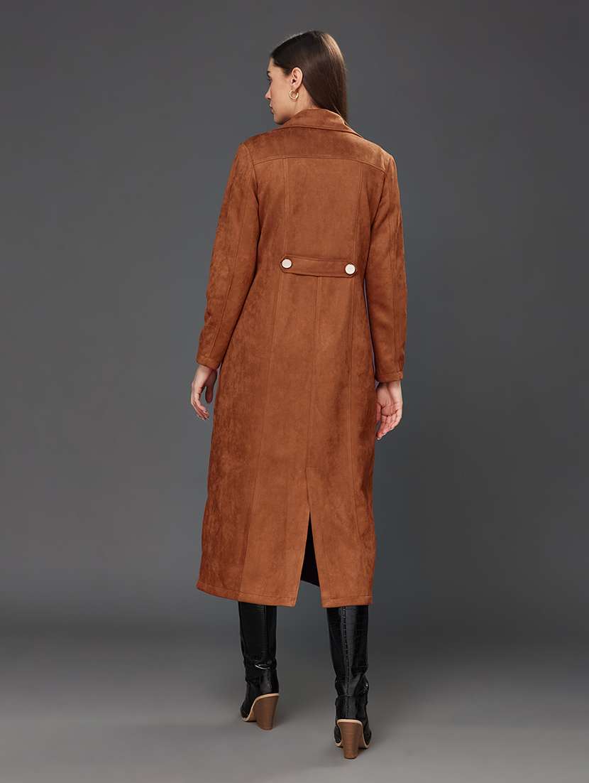Women Solid Long Sleeves Trench Coat - 22719342 -  Standard Image - 4