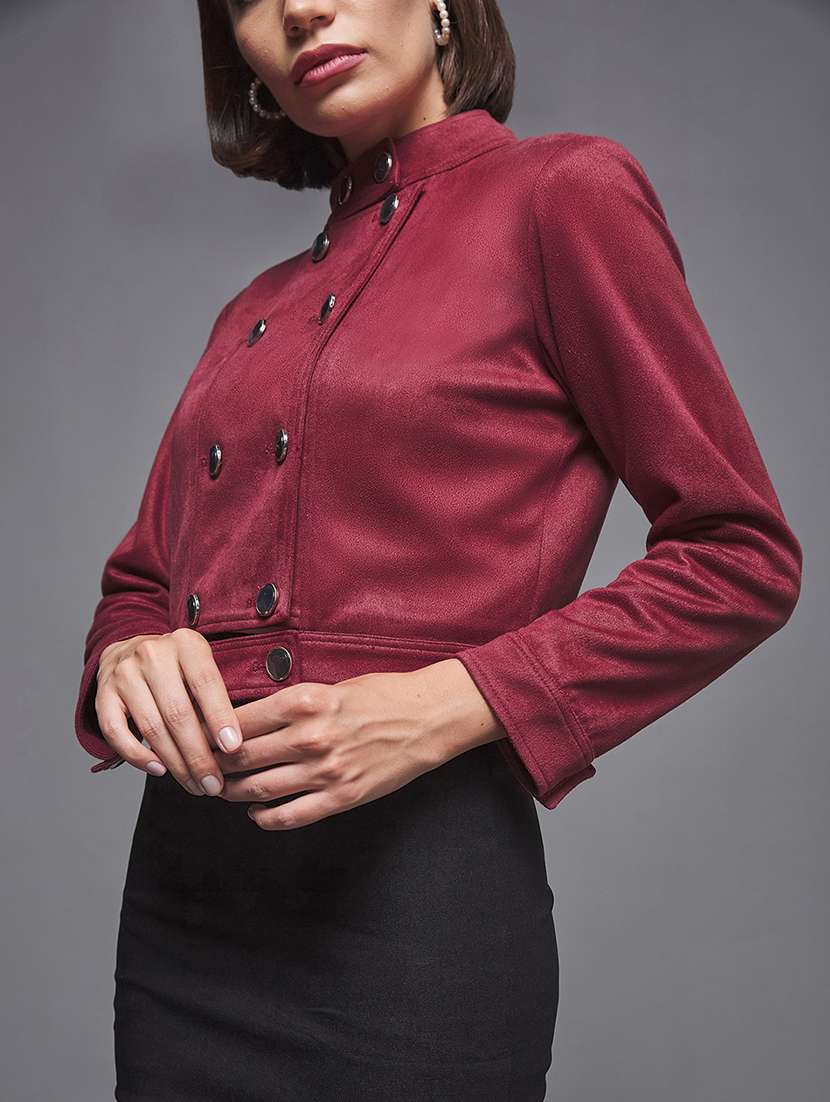 Women Solid Long Sleeves Regular Coat - 22719365 -  Standard Image - 1