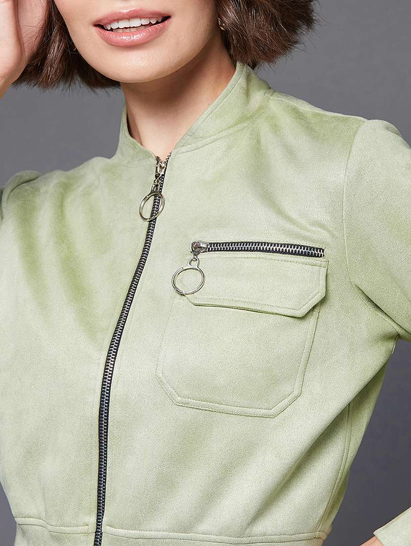 Women Solid Long Sleeves Regular Jacket - 22719385 -  Standard Image - 1