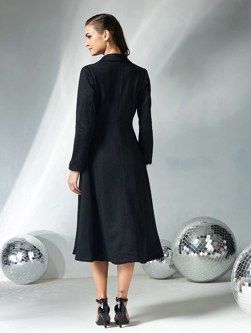 Women Solid Long Sleeves Trench Coat - 22719450 -  Standard Image - 4
