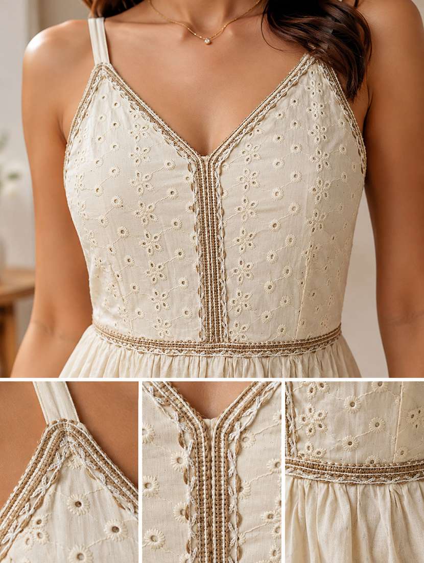 Women Embroidered Shoulder Strap Peplum Top - 22719479 -  Standard Image - 4