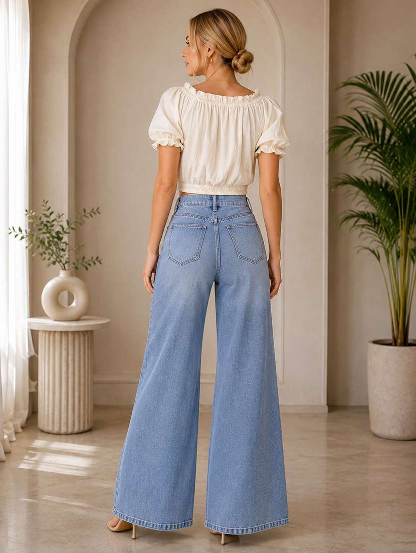 Women Embroidered Puff Sleeves Crop Top - 22719487 -  Standard Image - 4