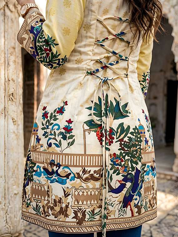 Women Printed Long Sleeves Straight Kurti - 22719504 -  Standard Image - 1