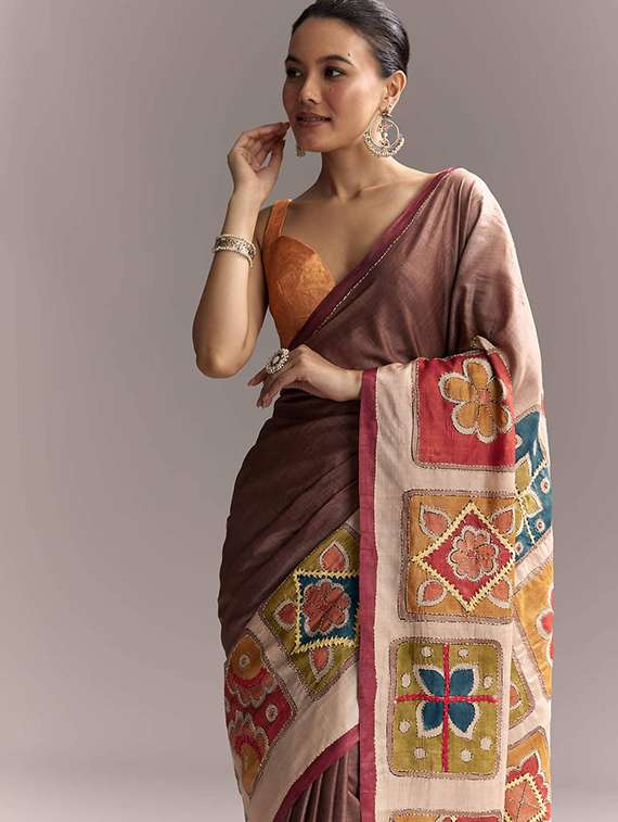 Women Printed Embroidered Saree With Blouse - 22719563 -  Standard Image - 1