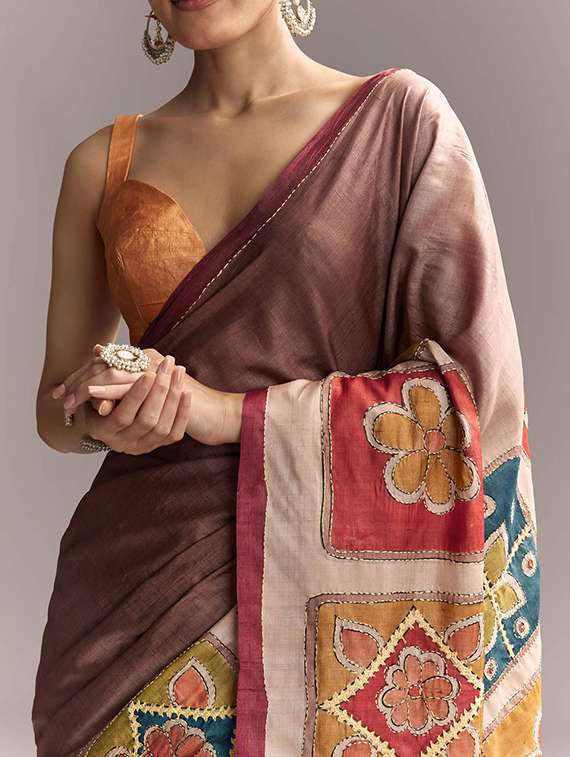 Women Printed Embroidered Saree With Blouse - 22719563 -  Standard Image - 4