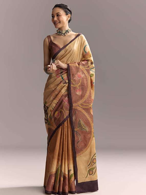 Women Printed Embroidered Saree With Blouse - 22719565 -  Standard Image - 1