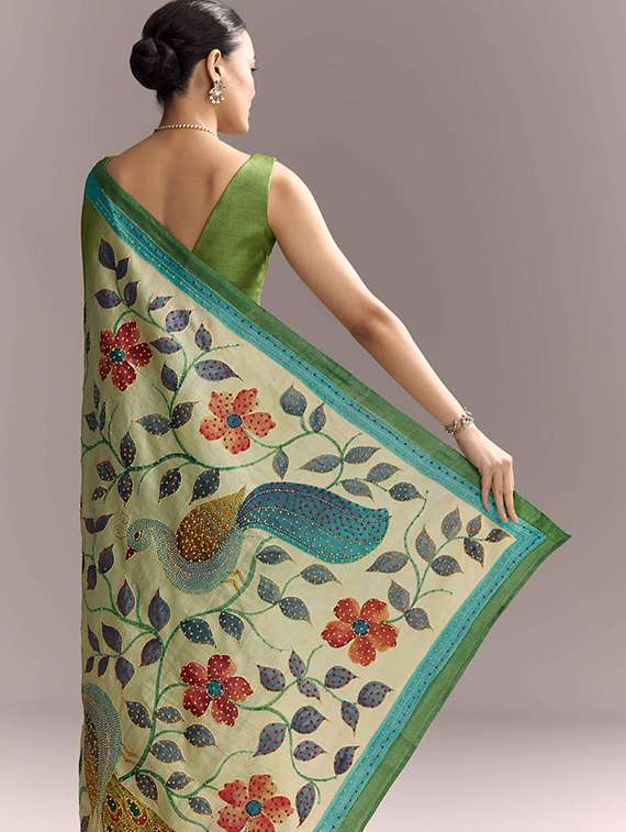 Women Printed Embroidered Saree With Blouse - 22719566 -  Standard Image - 4