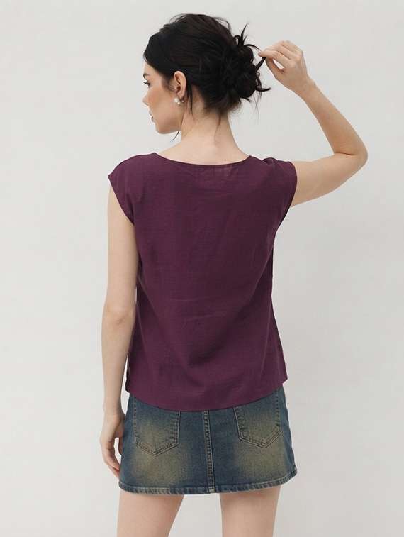 Women Embellished Cap Sleeves Regular Top - 22719618 -  Standard Image - 4