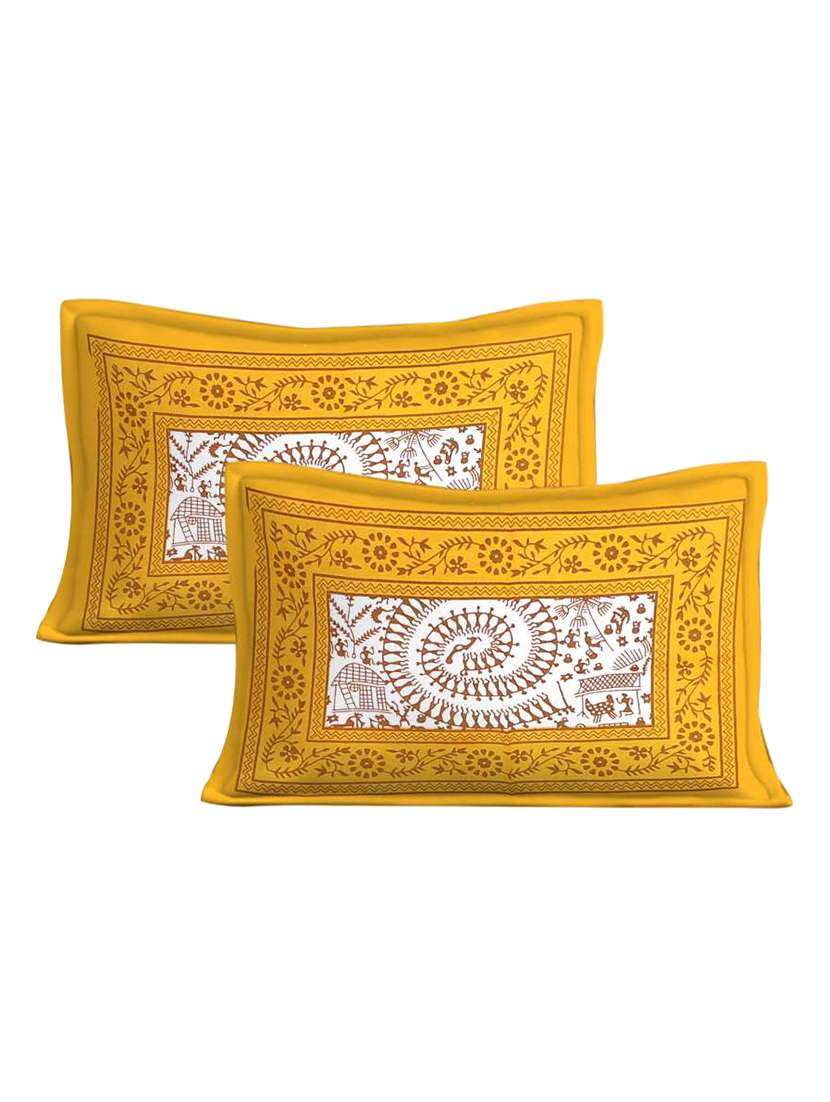 Cotton Printed Double Bedsheet With 2 Pillow Covers - 22719630 -  Standard Image - 1