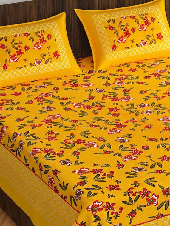 Cotton Floral Jaipuri Print Bedsheet Set - 22719678 -  Standard Image - 1