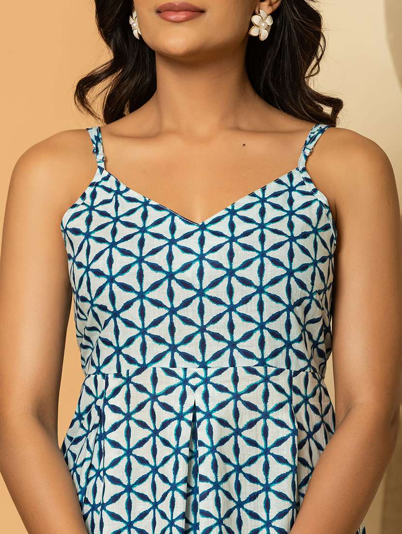 Women Printed Shoulder Strap Peplum Top - 22719801 -  Standard Image - 1