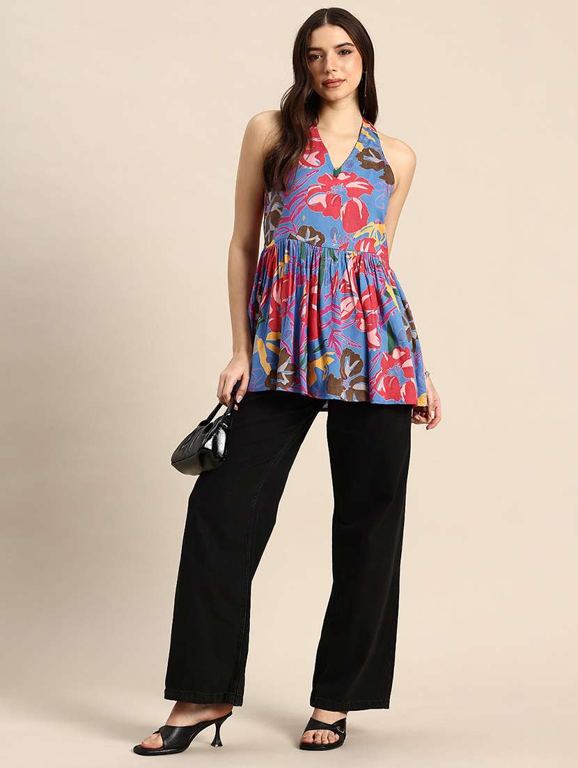 Women Printed Sleeveless Peplum Top - 22719802 -  Standard Image - 4