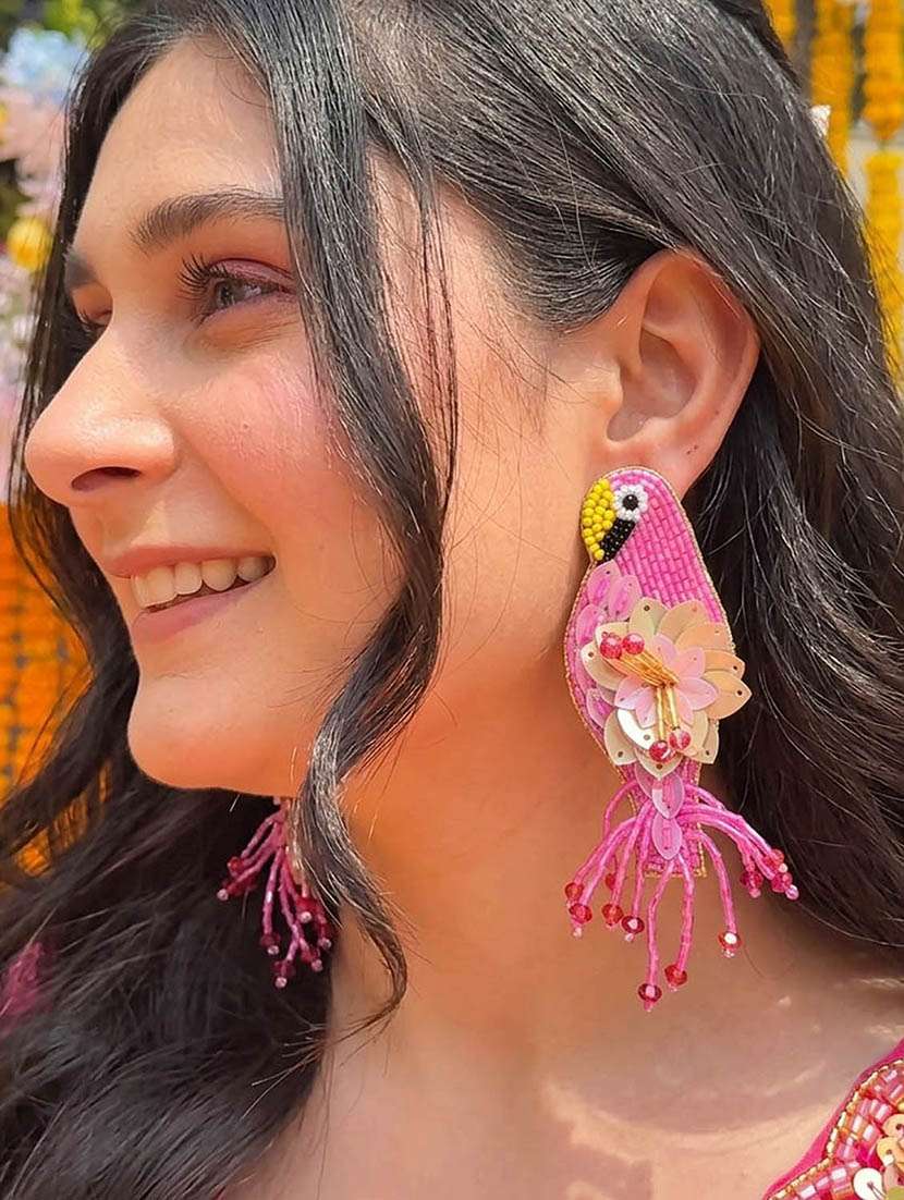 Women Multi Coloured Beaded Drop Earrings - 22719844 -  Standard Image - 1