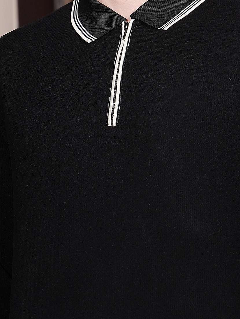 Men Solid Long Sleeves Polo T-shirt - 22720273 -  Standard Image - 1