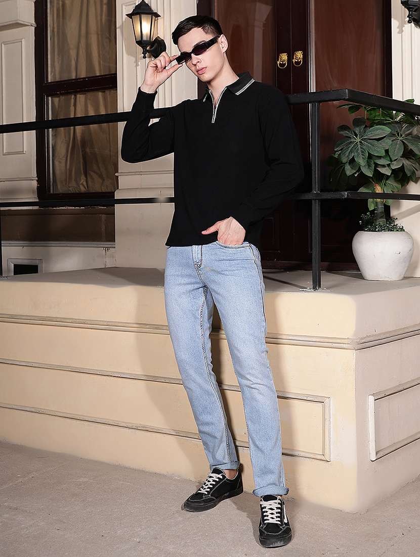Men Solid Long Sleeves Polo T-shirt - 22720273 -  Standard Image - 4