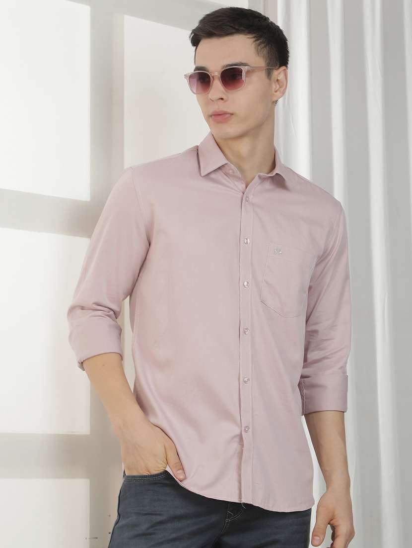 men solid long sleeve regular fit casual shirt