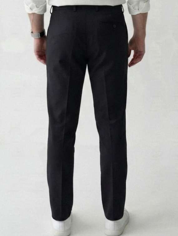 Men Solid Mid Rise Regular Fit Formal Trouser - 22720525 -  Standard Image - 1