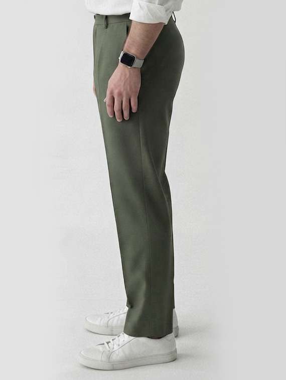 Men Solid Mid Rise Regular Fit Formal Trouser - 22720528 -  Standard Image - 1