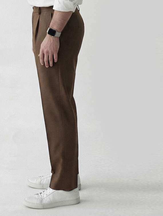 Men Solid Mid Rise Regular Fit Formal Trouser - 22720530 -  Standard Image - 1