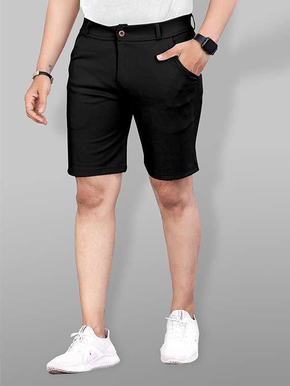 Men Solid Mid Rise Regular Fit Shorts - 22720531 -  Standard Image - 1