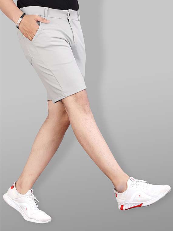 Men Solid Mid Rise Regular Fit Shorts - 22720534 -  Standard Image - 1