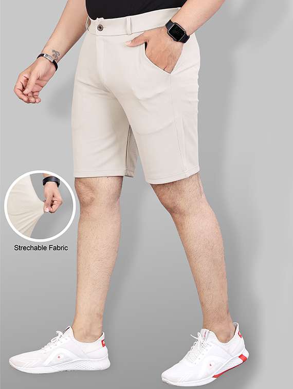 Men Solid Mid Rise Regular Fit Shorts - 22720539 -  Standard Image - 4