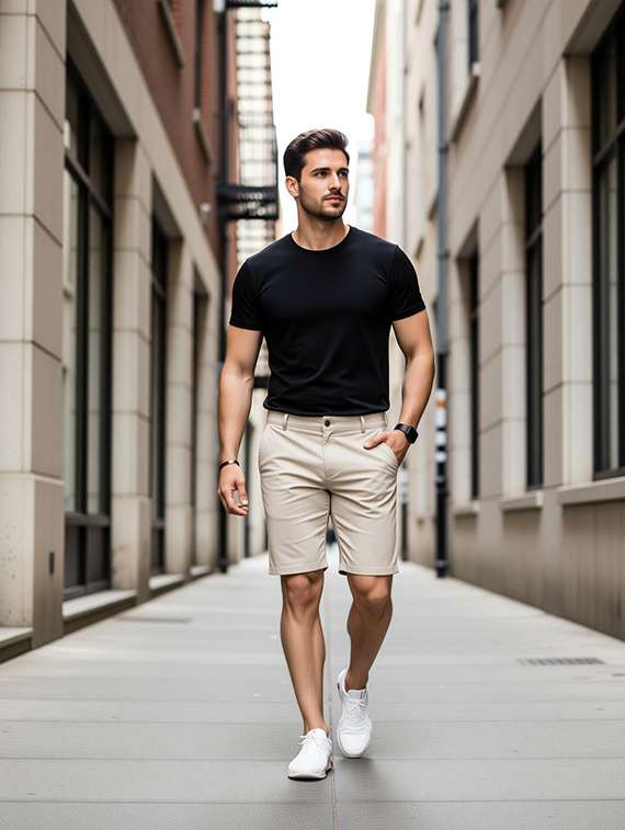 Men Solid Mid Rise Regular Fit Shorts - 22720539 -  Standard Image - 6