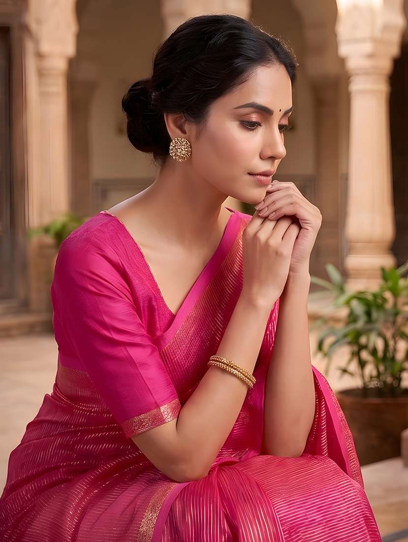 Women Self Design Handloom Saree With Blouse - 22720717 -  Standard Image - 1