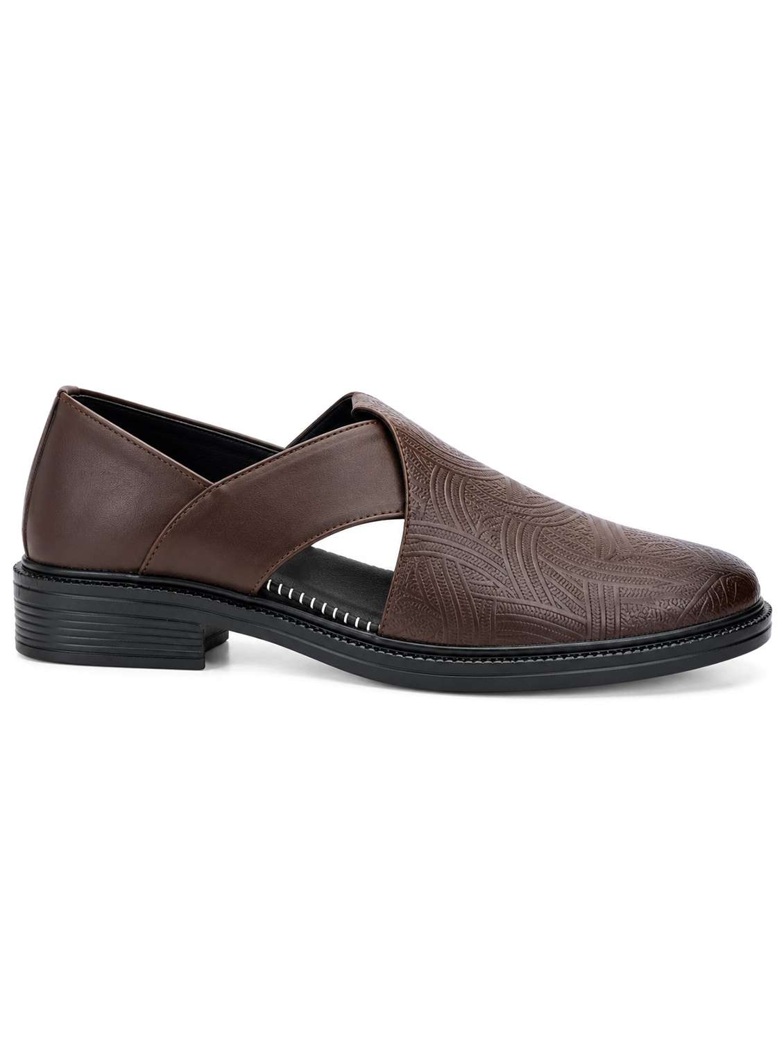 Men Textured Slip On Sandal - 22721005 -  Standard Image - 1