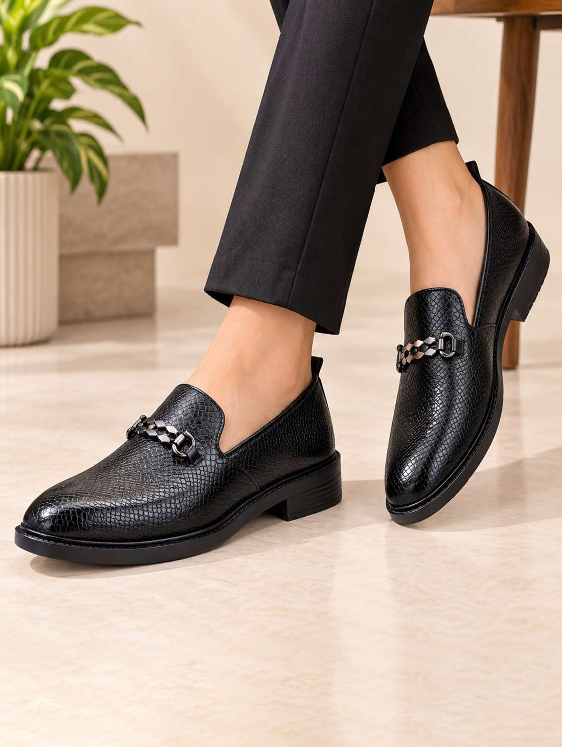 Men Textured Slip On Moccasin - 22721009 -  Standard Image - 4