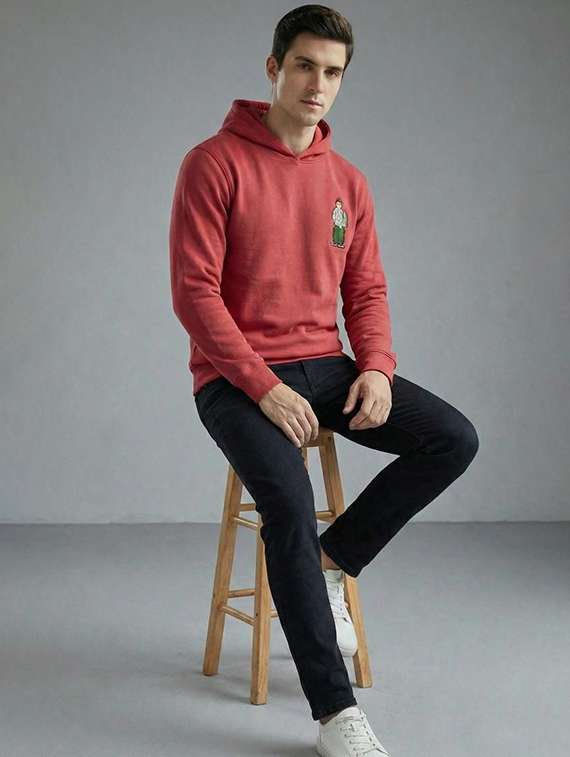 Men Solid With Work Long Sleeve Regular Fit Sweatshirt - 22721603 -  Standard Image - 1