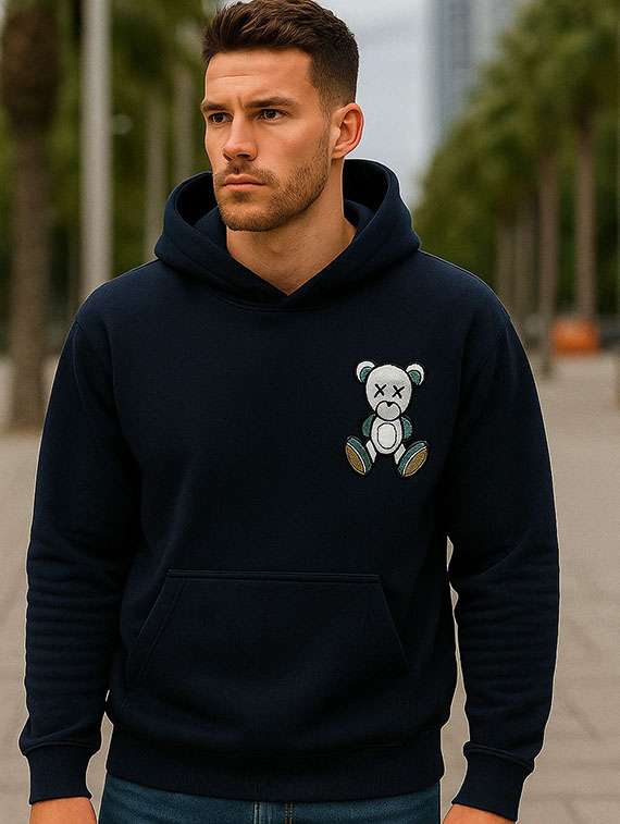 Men Embroidered Long Sleeves Hooded Sweatshirt - 22721677 -  Standard Image - 1