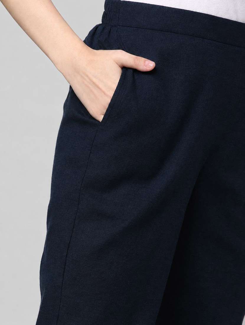 Women Solid Mid Rise Straight Pant - 22721712 -  Standard Image - 1