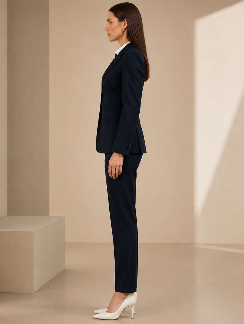 Women Solid Long Sleeves Blazer And Trouser Set - 22721791 -  Standard Image - 4