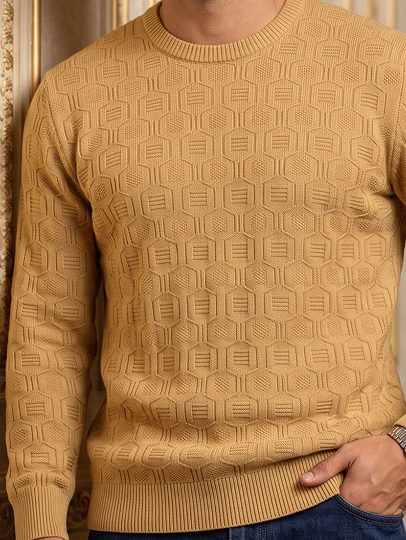 Men Self Design Long Sleeves Regular Fit Pullover - 22721815 -  Standard Image - 1