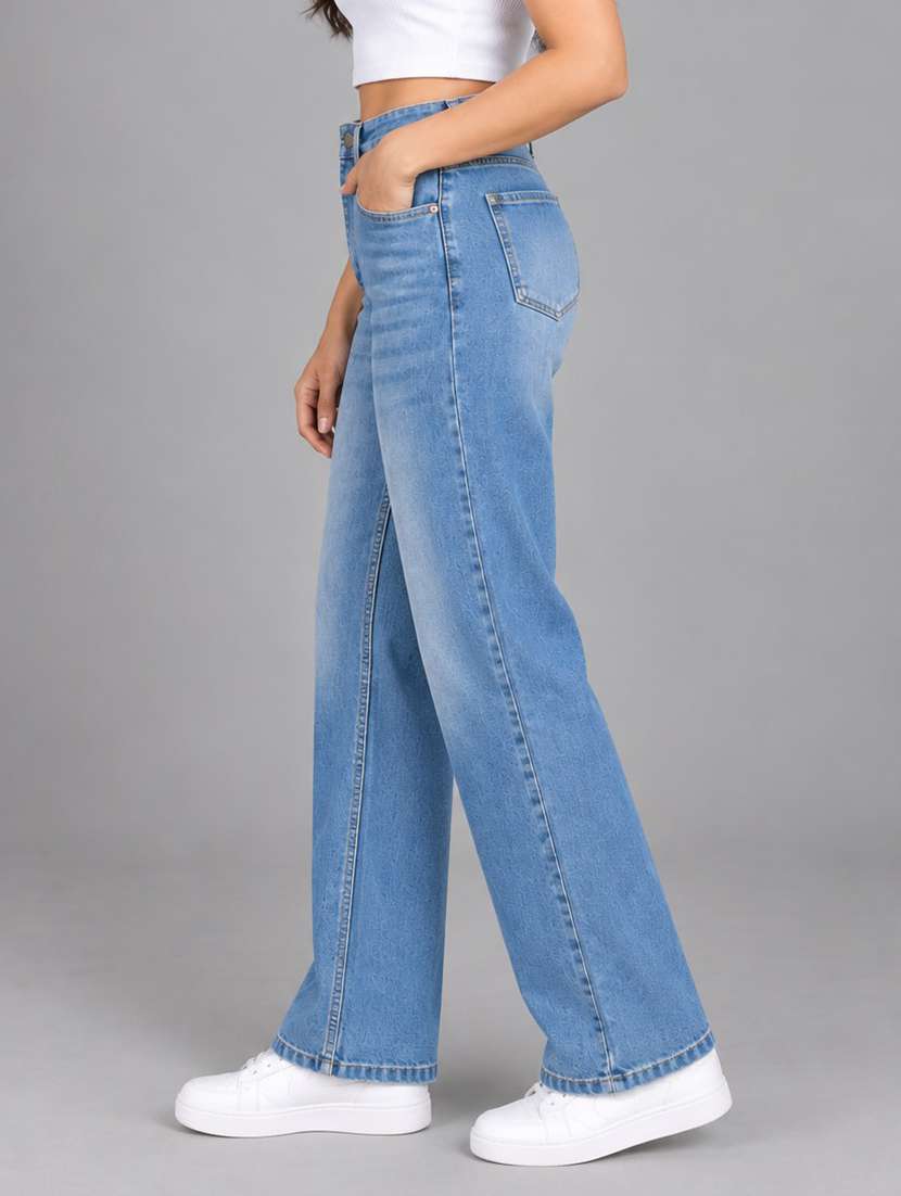 Women Washed High Rise Straight Jeans - 22721901 -  Standard Image - 1