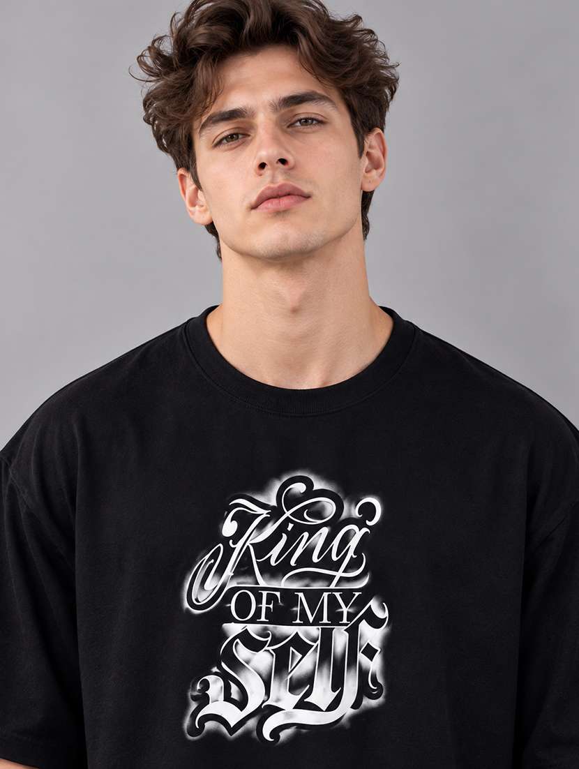 Men Printed Short Sleeves Oversized T-shirt - 22721943 -  Standard Image - 1