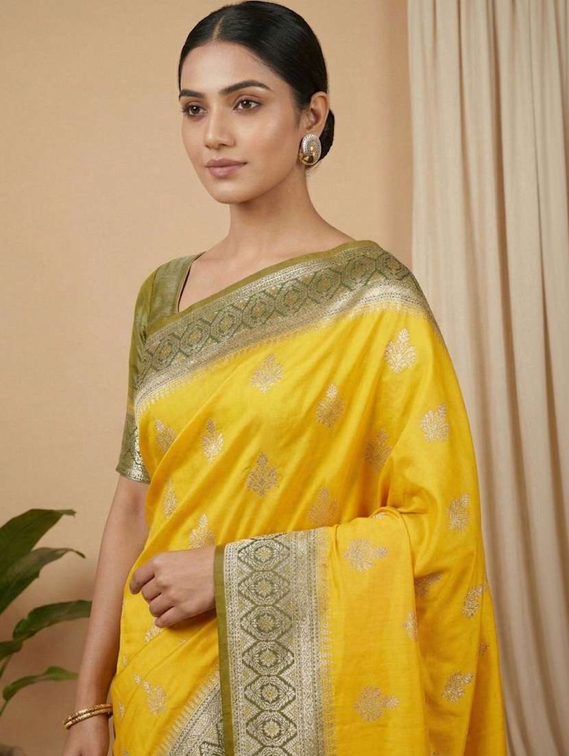 Women Self Design Banarasi Saree With Blouse - 22721963 -  Standard Image - 1