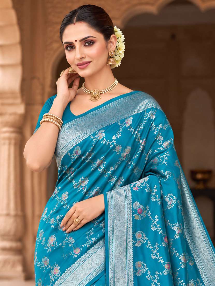 Women Self Design Banarasi Saree With Blouse - 22721964 -  Standard Image - 1