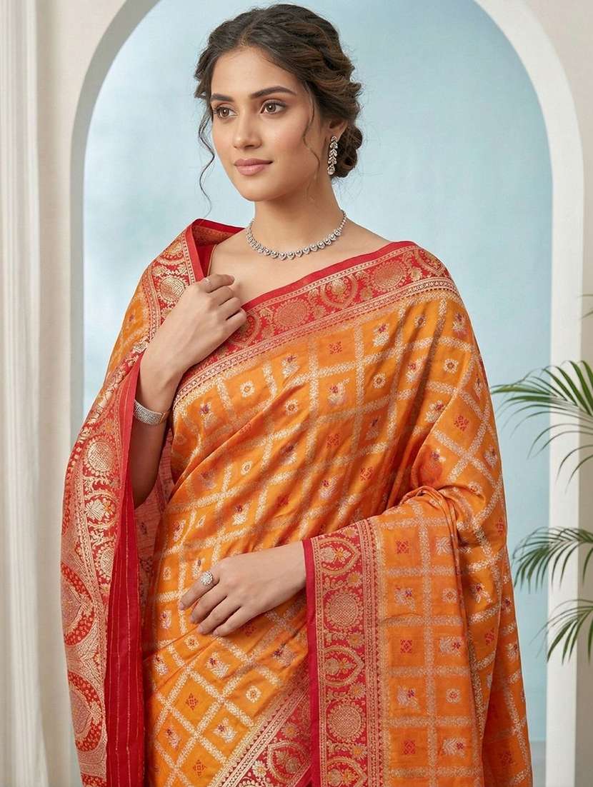 Women Self Design Banarasi Saree With Blouse - 22721967 -  Standard Image - 1