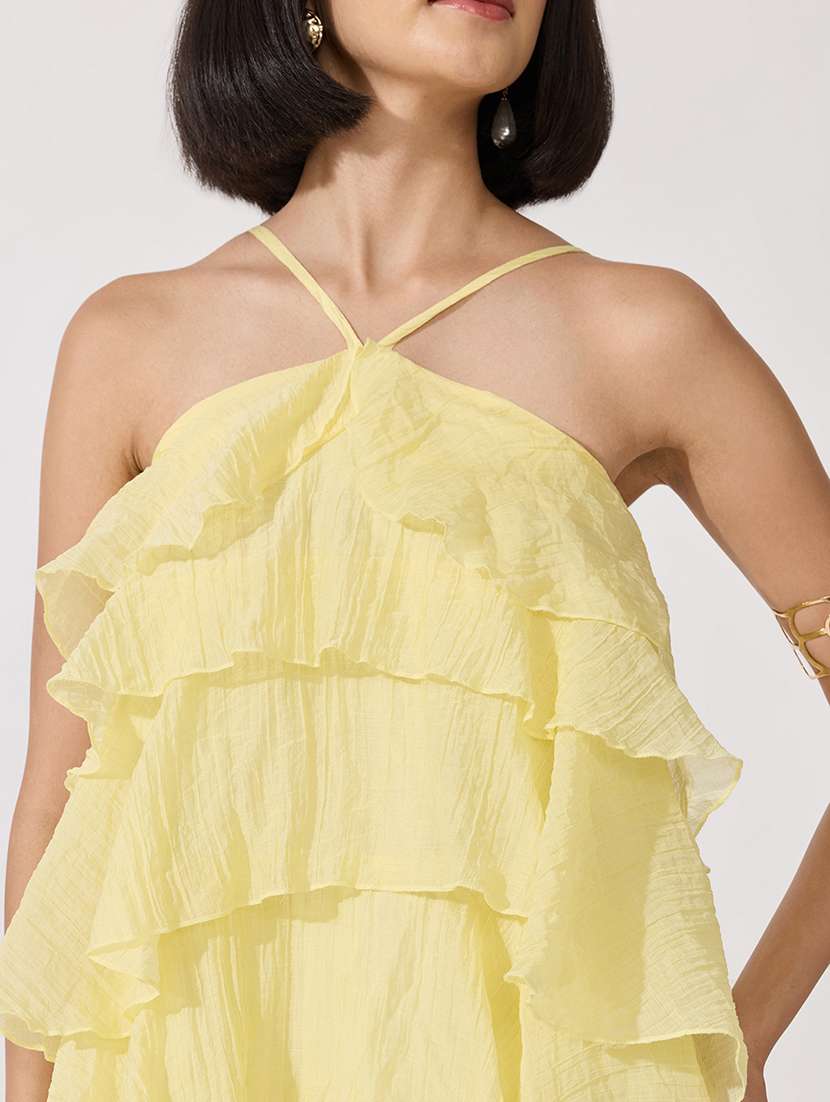 Women Self Design Sleeveless Layered Dress - 22722731 -  Standard Image - 1