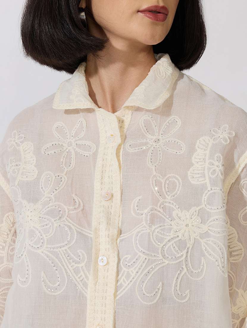 Women Embroidered Long Sleeves Regular Shirt - 22722755 -  Standard Image - 1