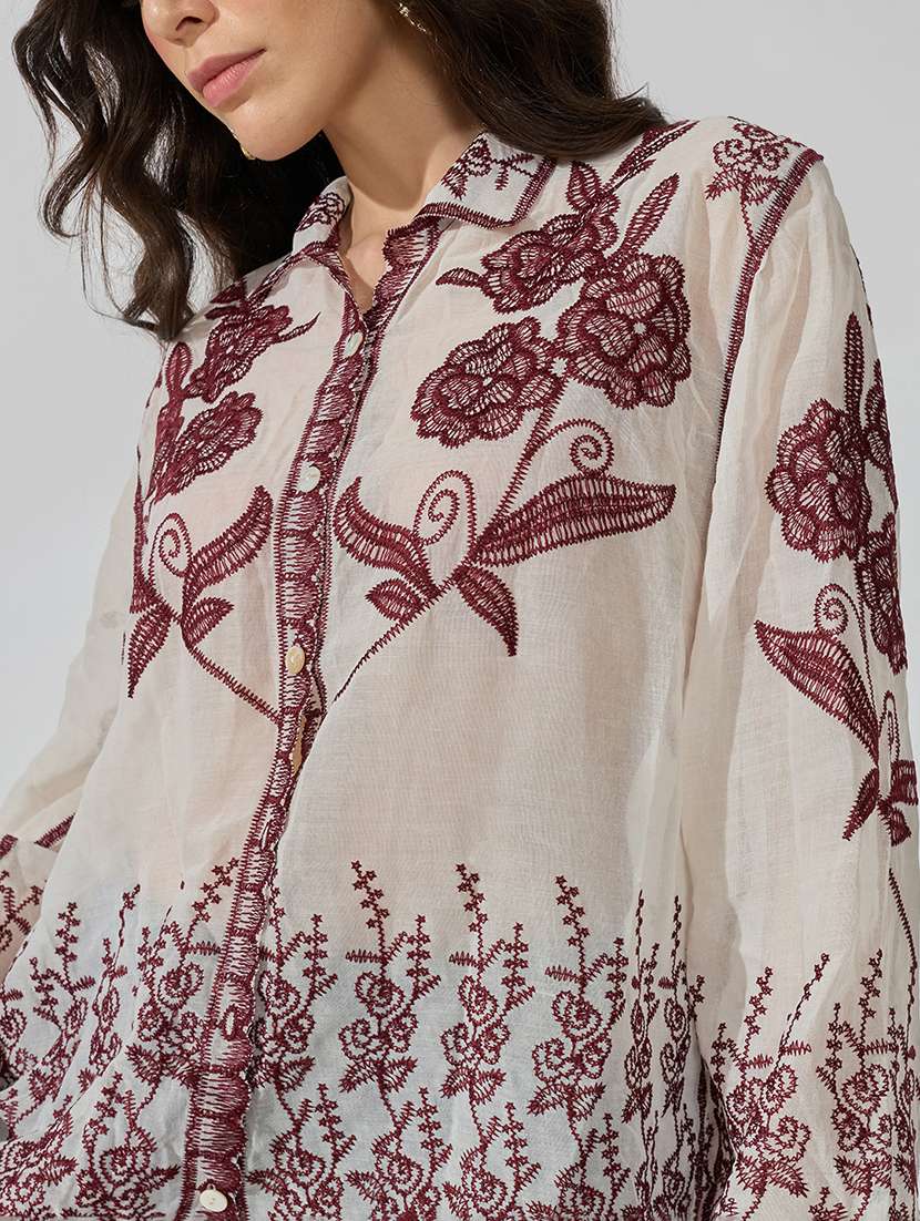 Women Embroidered Long Sleeves Regular Shirt - 22722766 -  Standard Image - 1